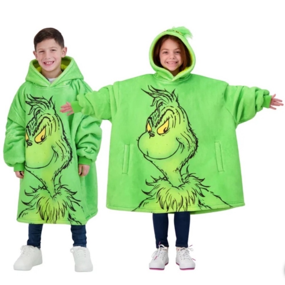 NWT Character Kids' Wayy Big Hoodie GRINCH winter cozy oversized - Picture 1 of 4